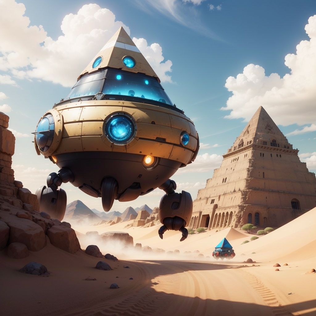 eggmantech,  robotic,  desert by Navimixu on Tensor.Art
