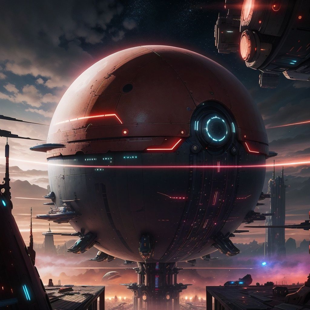 eggmantech,  scifi city,  red metal by Navimixu on Tensor.Art