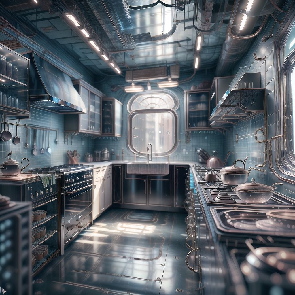 <lora:GlassTech-20:1.3>, glasstech , kitchen, scifi