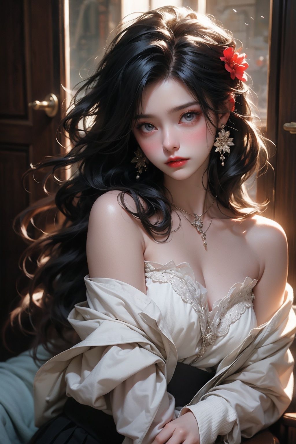 1 girl,  jewelry,  solo on Tensor.Art