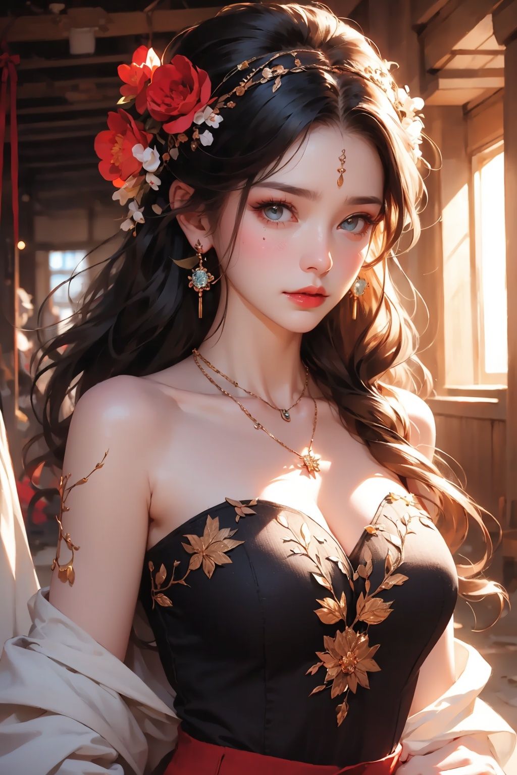 1 girl,  jewelry,  solo on Tensor.Art