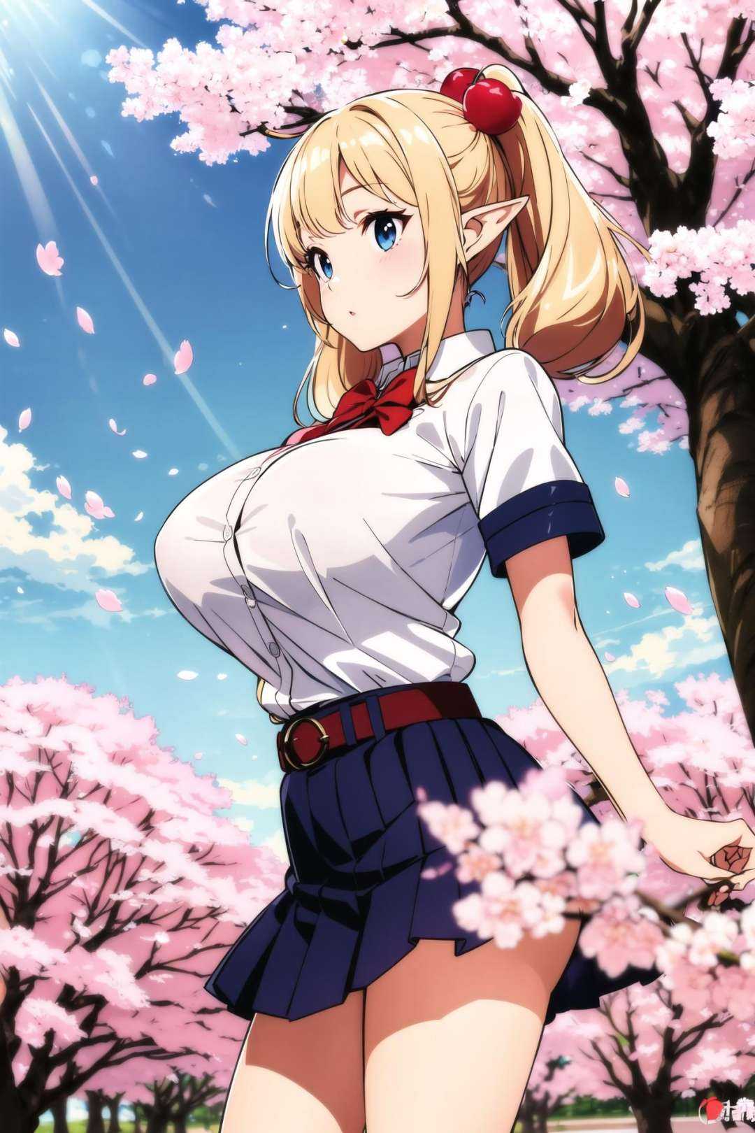 best quality,  spring \(season\) illustration,  beautiful detailed elf girl face on Tensor.Art
