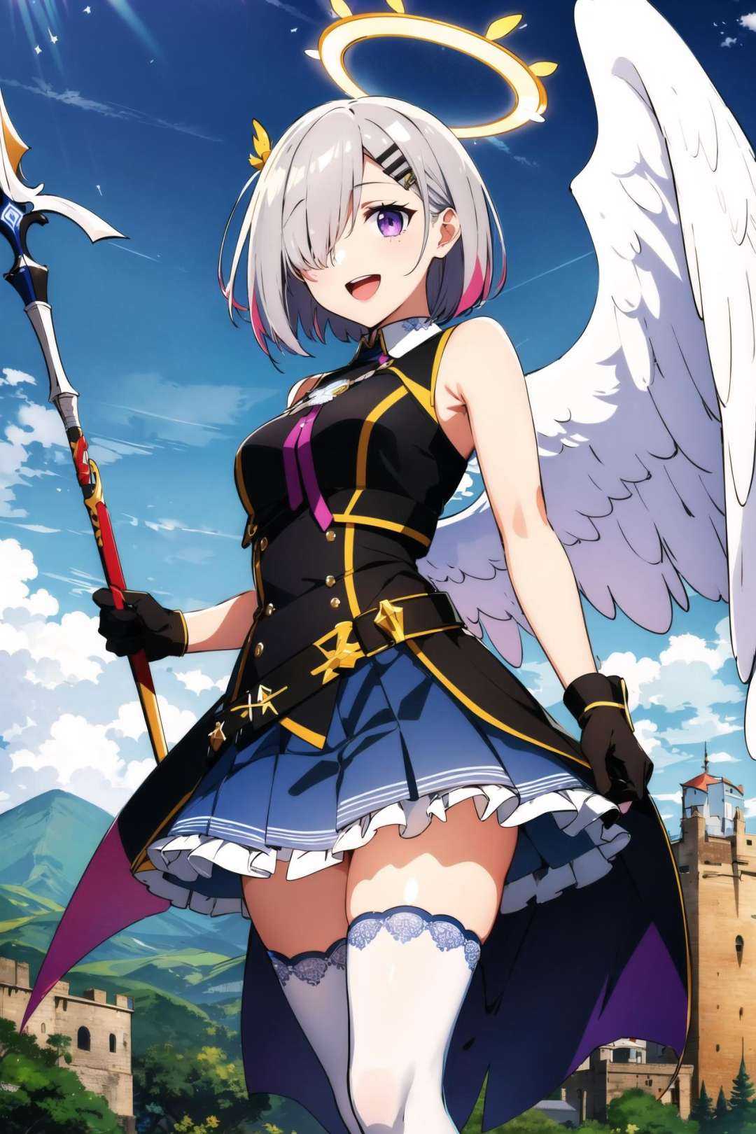 amane kanata,  1girl,  angel wings on Tensor.Art