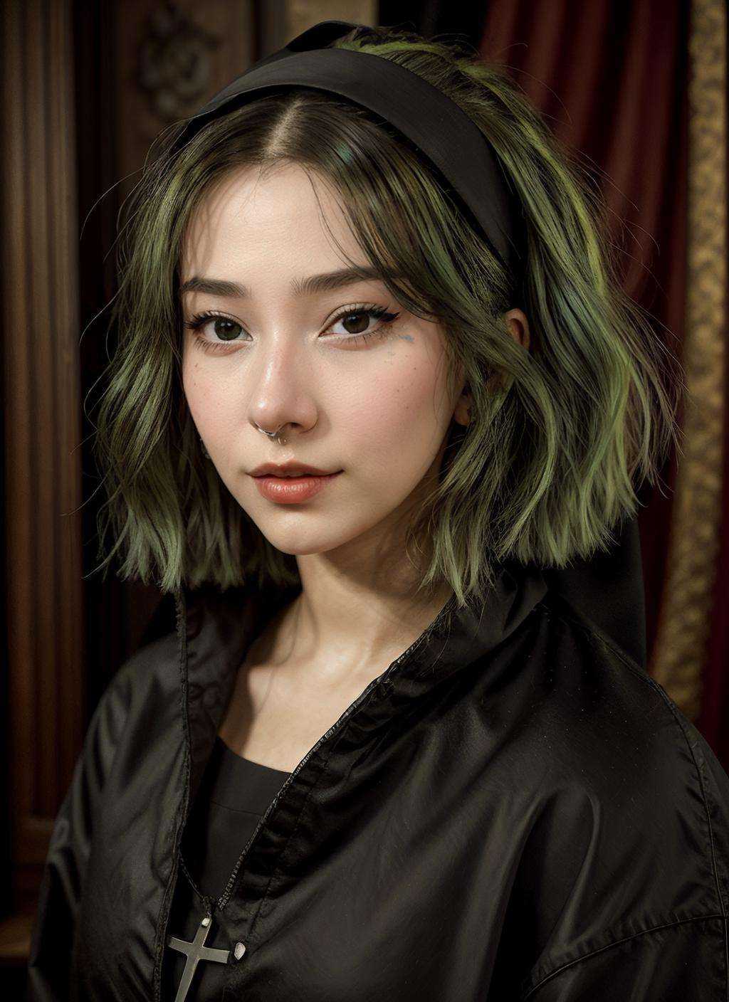 RAW Photo,  professional color graded,  BREAK portrait photograph of girl BigT1ttyG0thEgg on Tensor.Art