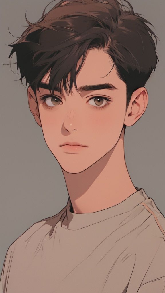 polka_dot, male_focus, shirt, grey_background, solo, looking_at_viewer, brown_eyes, polka_dot_background, upper_body, face, 1boy<lora:nt-v2:0.7>