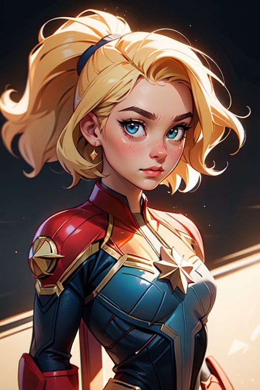 captain marvel,  lookalike brie larson,  ******** on Tensor.Art