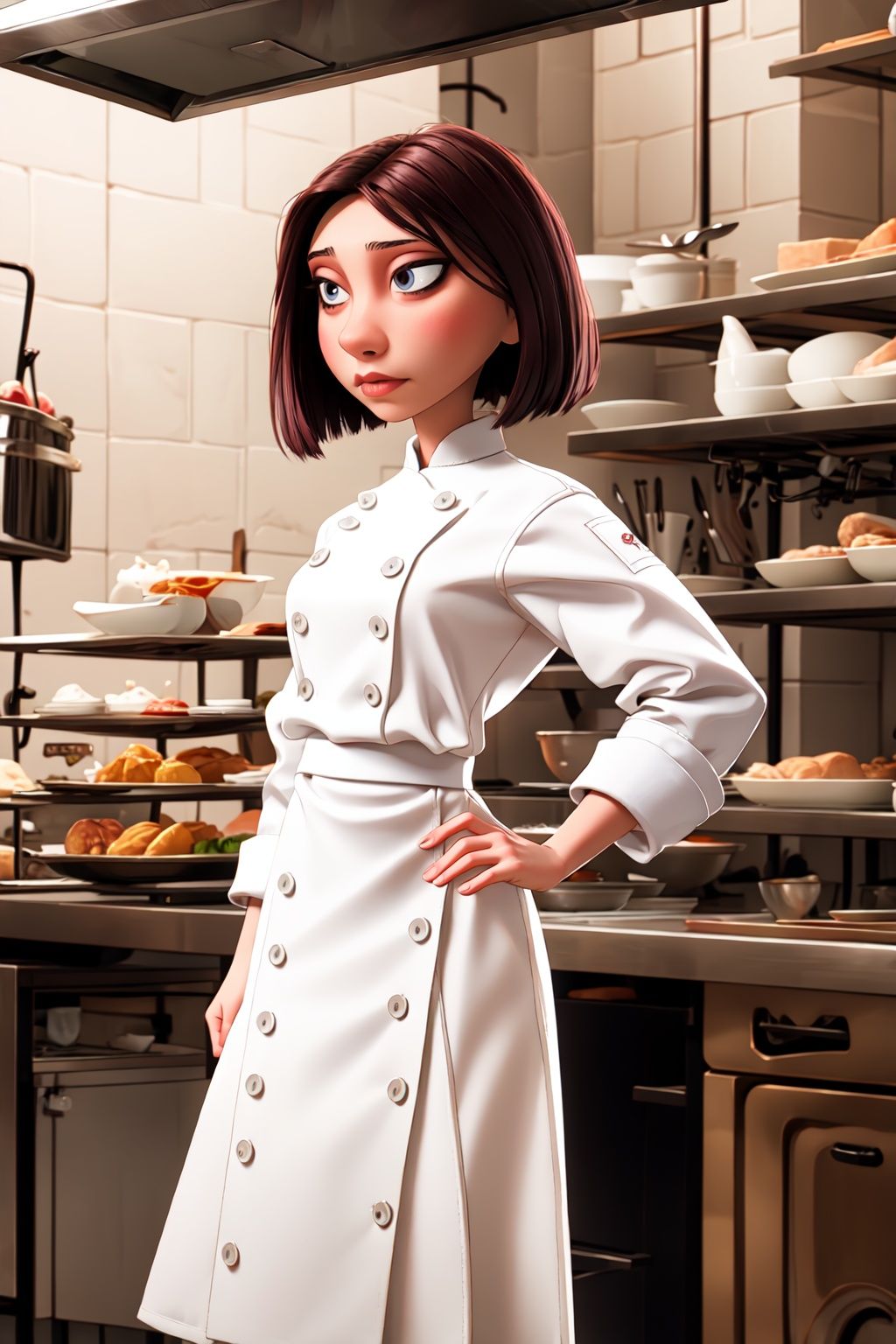 colettetatou ,  woman ,  chef uniform on Tensor.Art