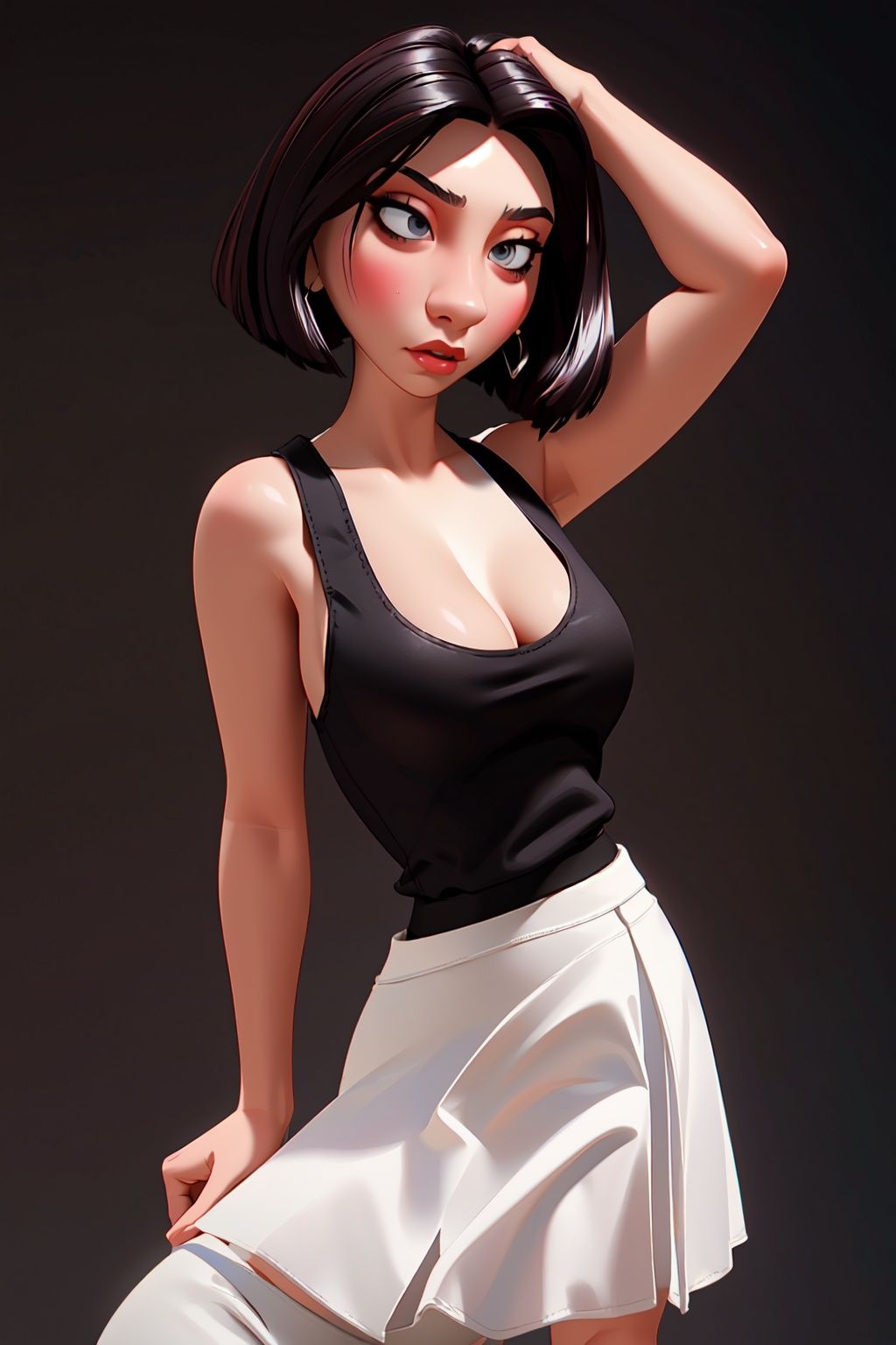 colettetatou ,  woman ,  white skirt on Tensor.Art
