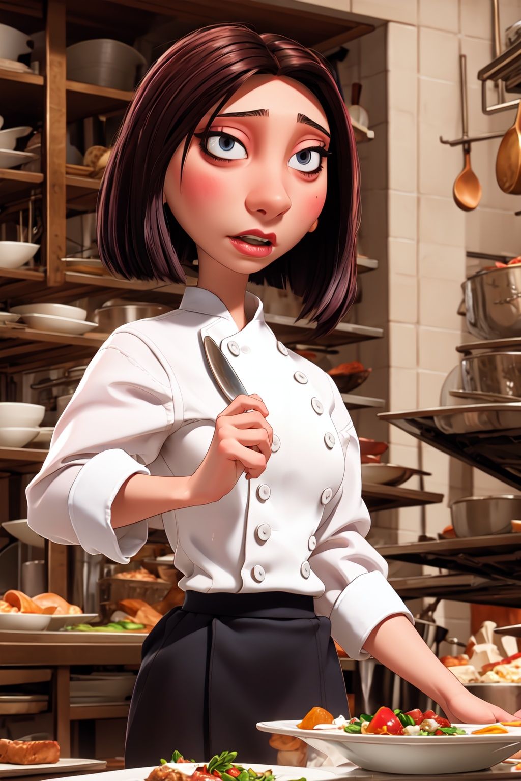 colettetatou ,  woman ,  chef uniform on Tensor.Art