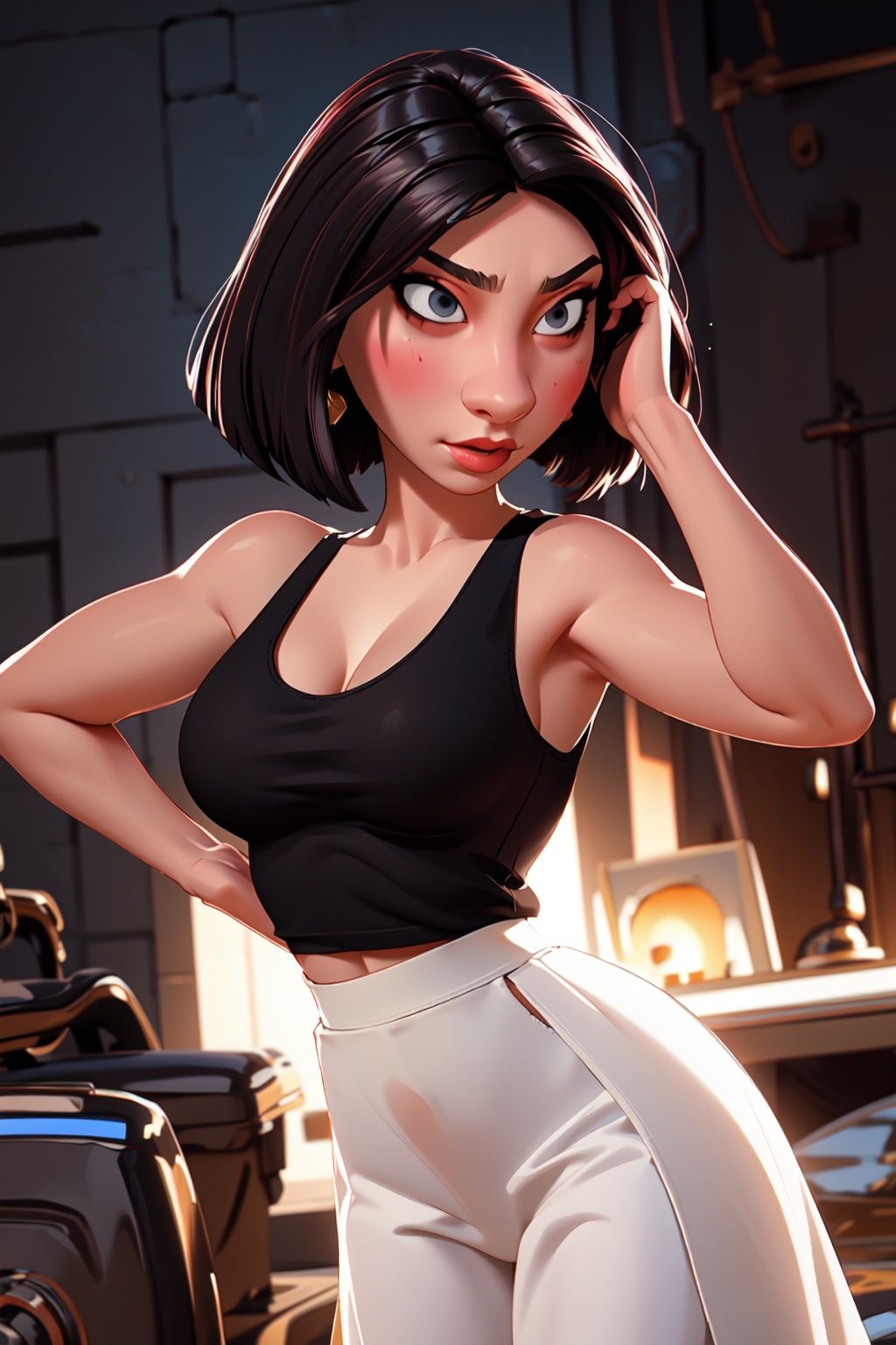 colettetatou ,  woman ,  white skirt on Tensor.Art