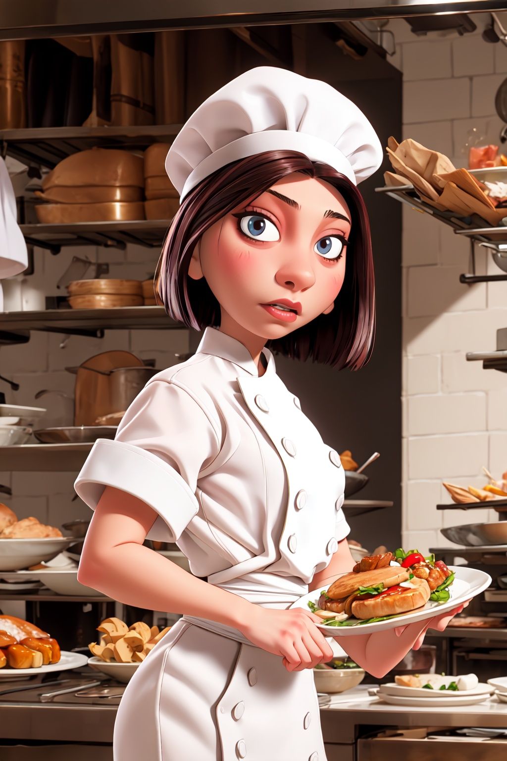 colettetatou ,  woman ,  chef uniform on Tensor.Art