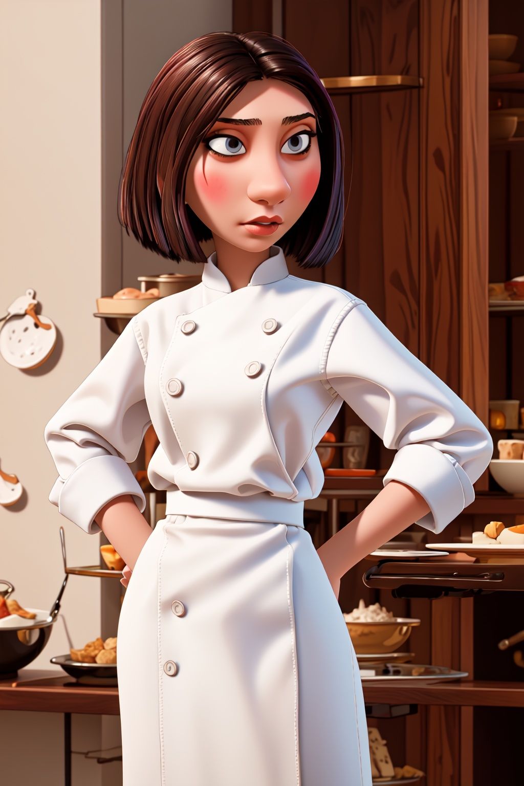 colettetatou ,  woman ,  chef uniform on Tensor.Art