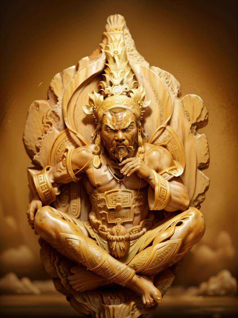 ((masterpiece)), ((best quality)), 8k, high detailed, ultra-detailed, Chinese nut-carving,  1boy, (playing traditional instrument), (intense expression:1.2),(ancient Chinese architecture),<lora:Chinese nut-carving:0.9>