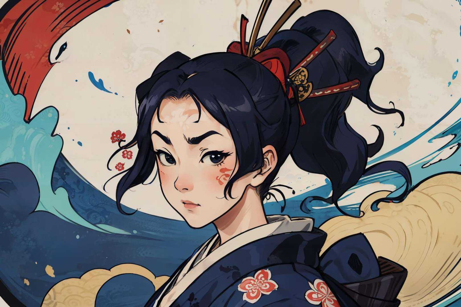 masterpiece,  best quality,  japanese samurai on Tensor.Art