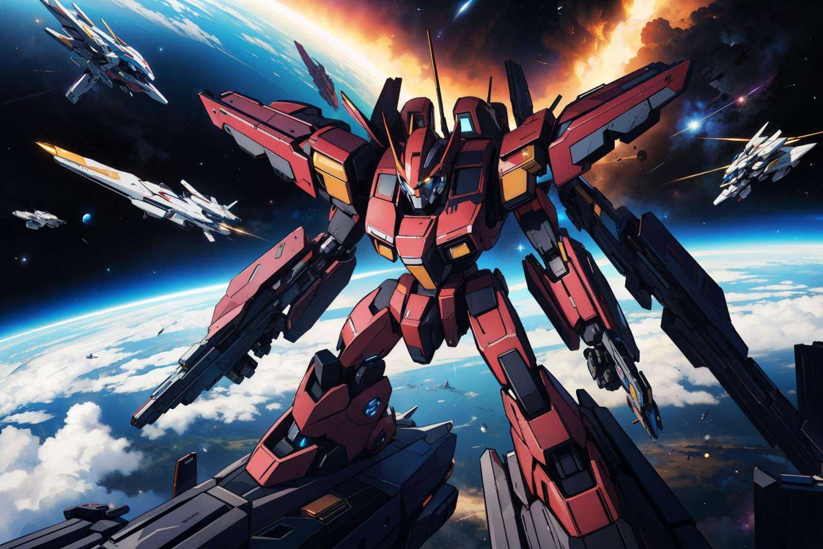 masterpiece,  best quality,  mecha battle in space on Tensor.Art