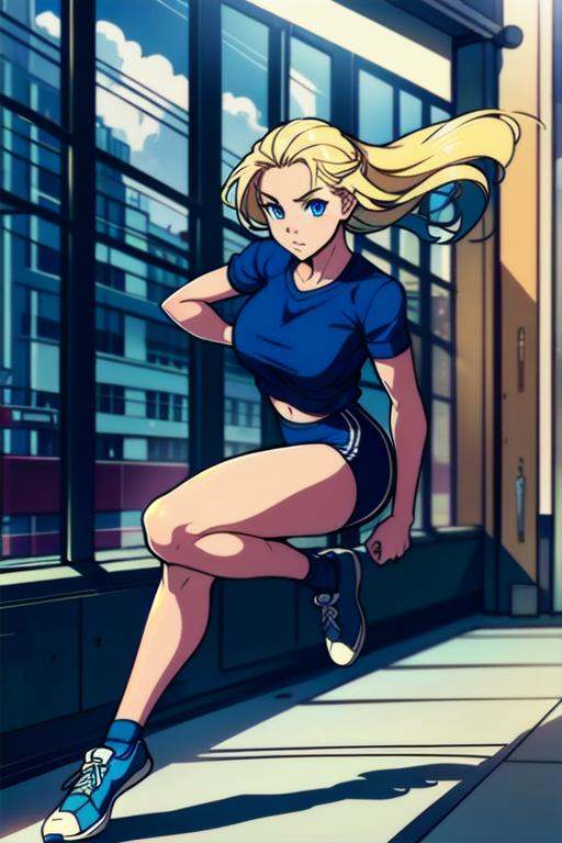 1girl,  blonde hair,  blue eyes on Tensor.Art