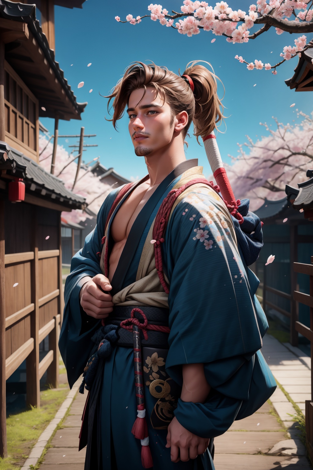 1boy,  samurai,  toned on Tensor.Art