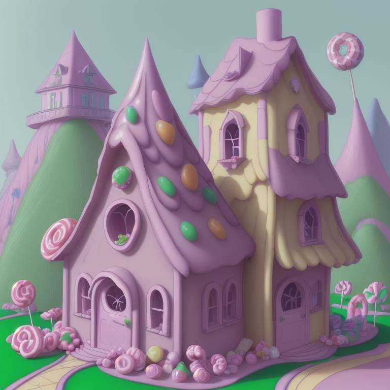<lyco:CandyLandAI:.9> CandyLandAI house