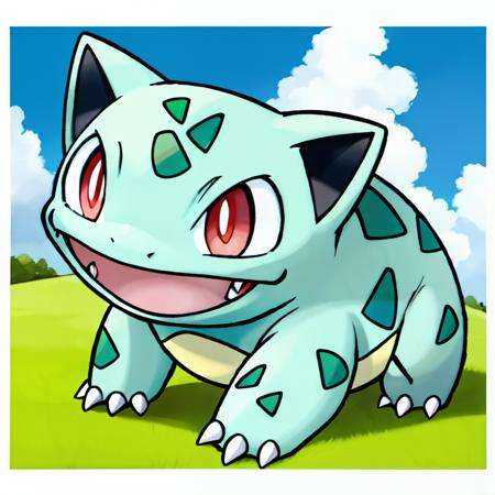 sugimori ken \(style\),  bulbasaur,  solo on Tensor.Art