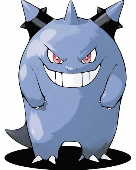 sugimori ken \(style\),  ghost and ground type pokemon \(creature\),  gengar marowak on Tensor.Art