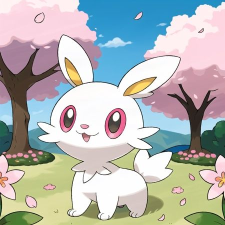 electric and fairy type pokemon,  ,  Quadrupedal rabbit Pokémon with white fur on Tensor.Art