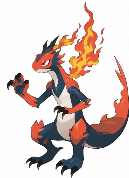 sugimori ken \(style\),  fire pokemon,  lizard on Tensor.Art