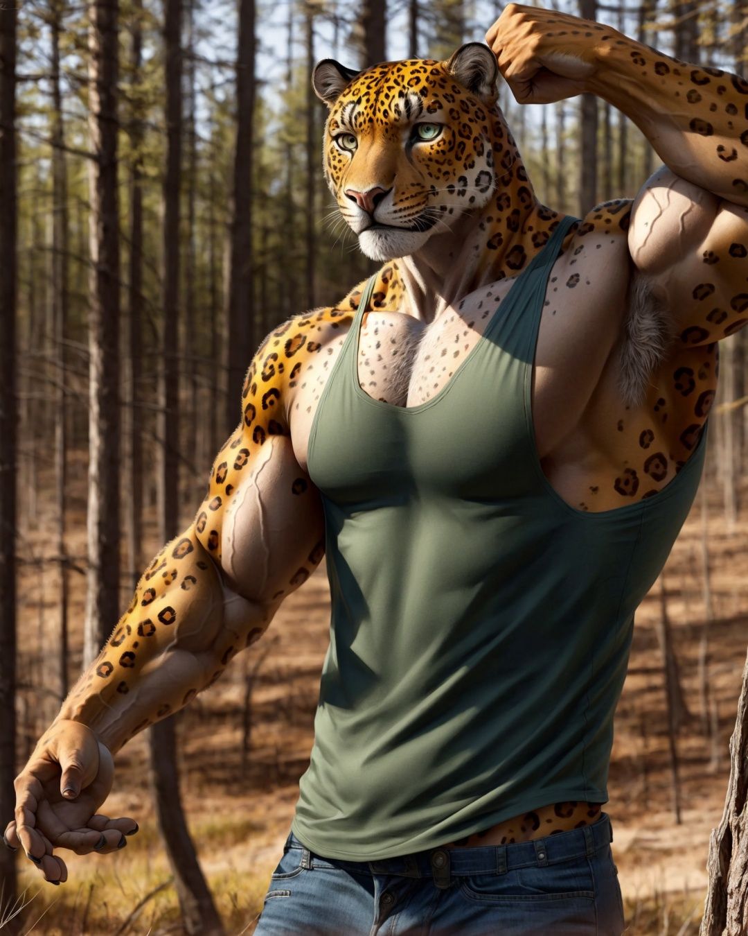anthro,  jaguar,  male on Tensor.Art