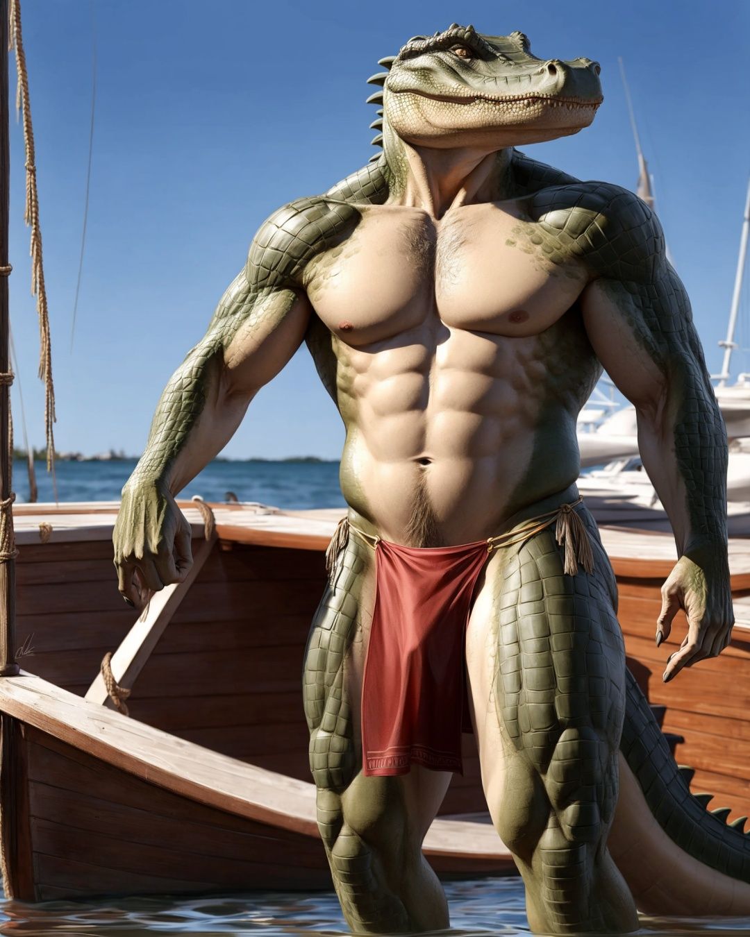 anthro,  crocodile,  male on Tensor.Art