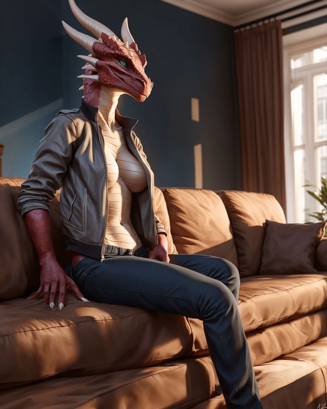 anthro,  dragon,  solo on Tensor.Art