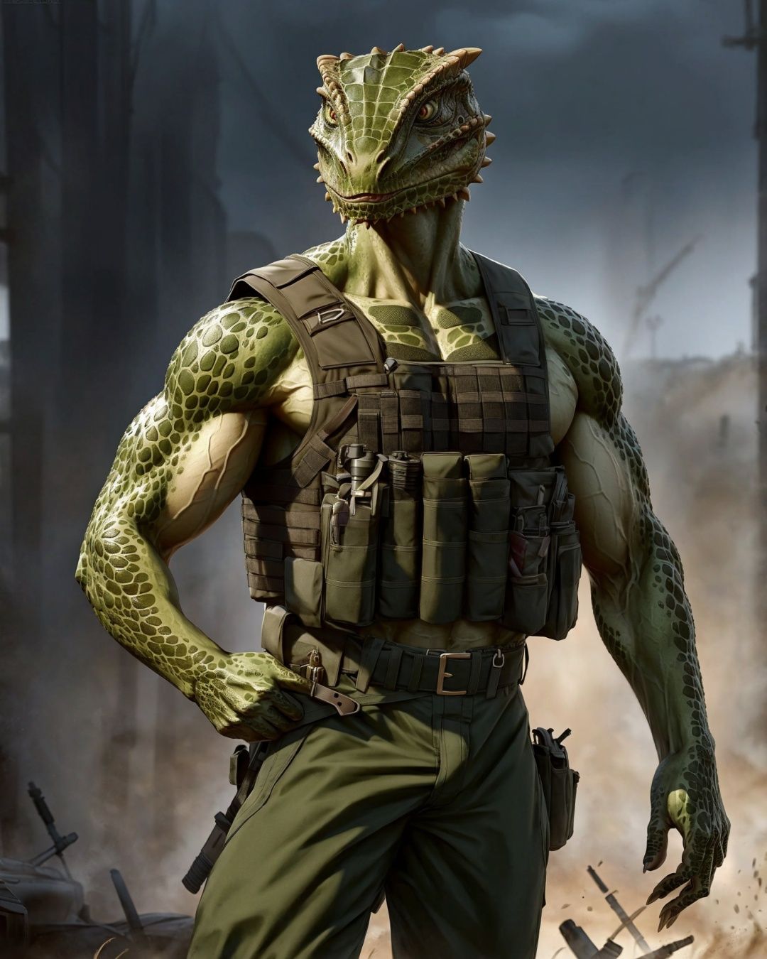 anthro,  argonian,  solo on Tensor.Art