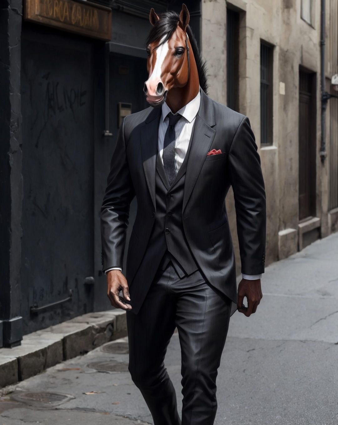 anthro,  horse,  three-quarter portrait on Tensor.Art