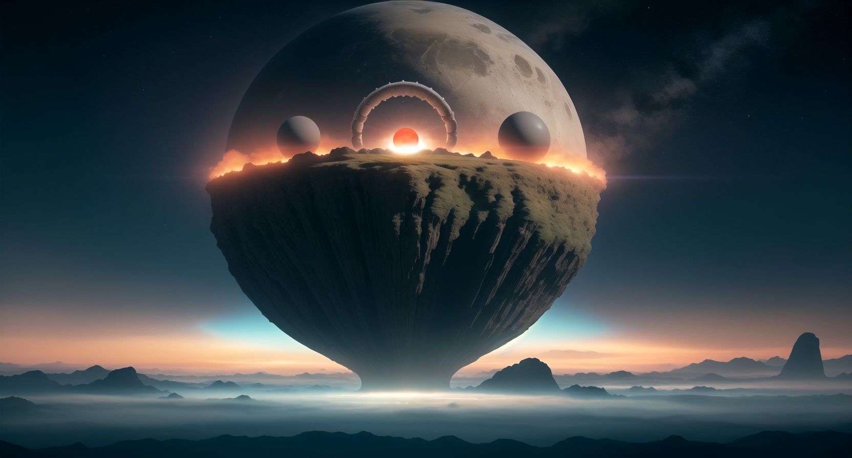 alien-landscape,  colossal-structures,  chilling-atmosphere on Tensor.Art