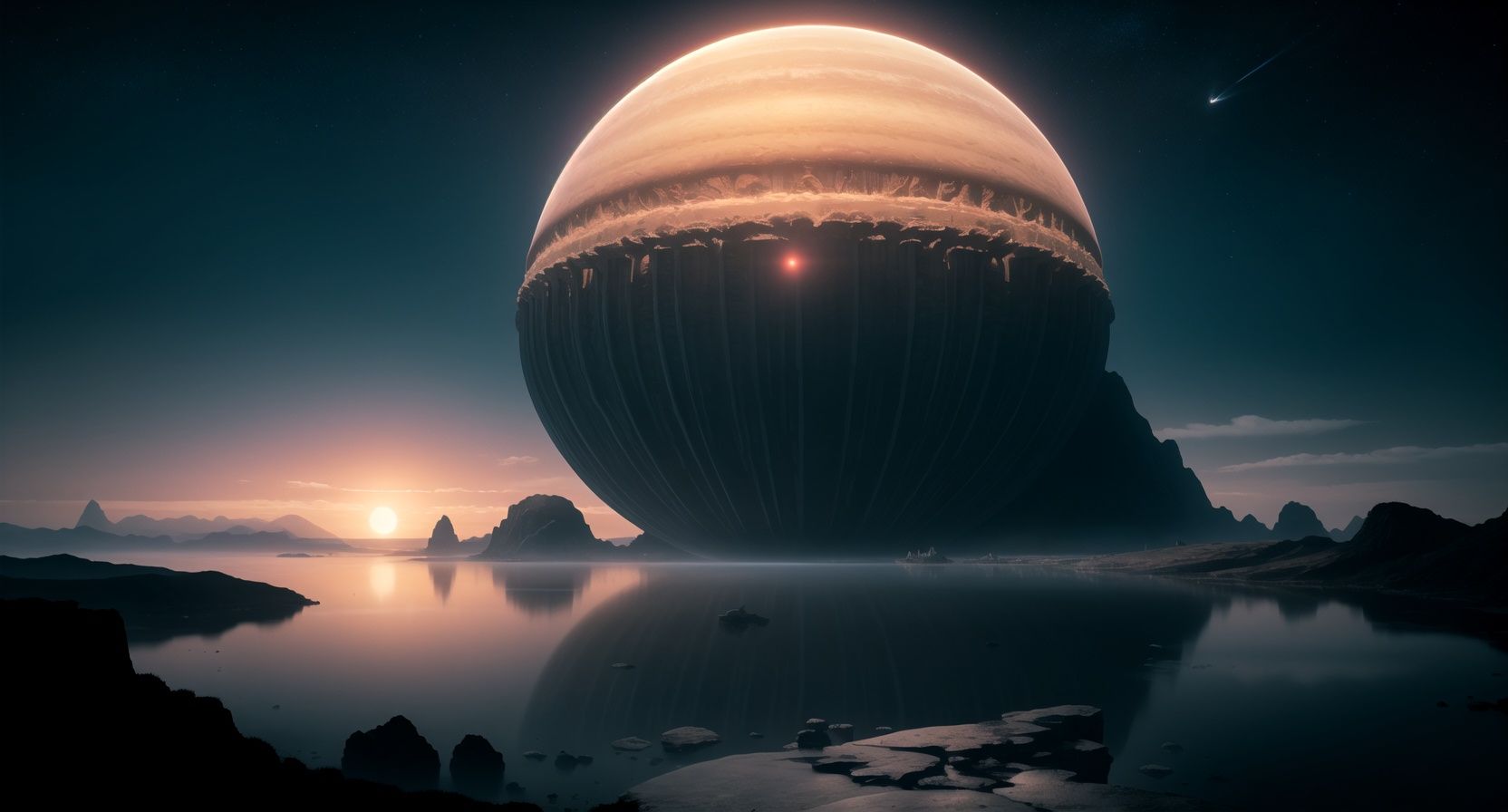 alien-landscape,  colossal-structures,  chilling-atmosphere on Tensor.Art