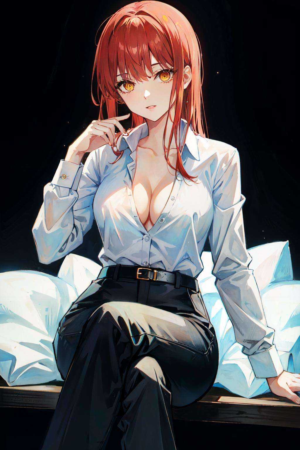 makima\(chainsaw man\),  long sleeves,  red hair by Goofy Ai on Tensor.Art