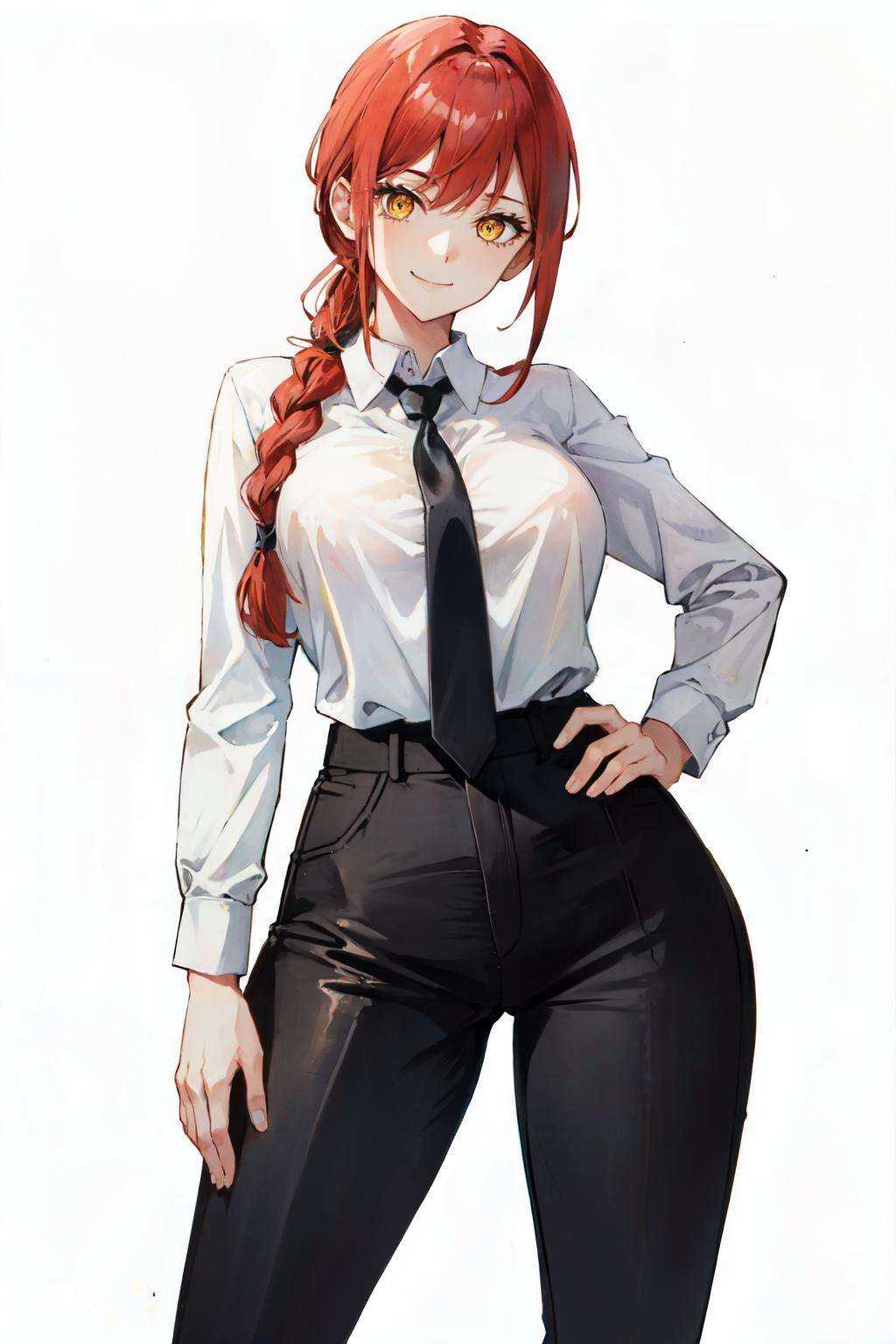 makima\(chainsaw man\),  smile,  long sleeves by Goofy Ai on Tensor.Art