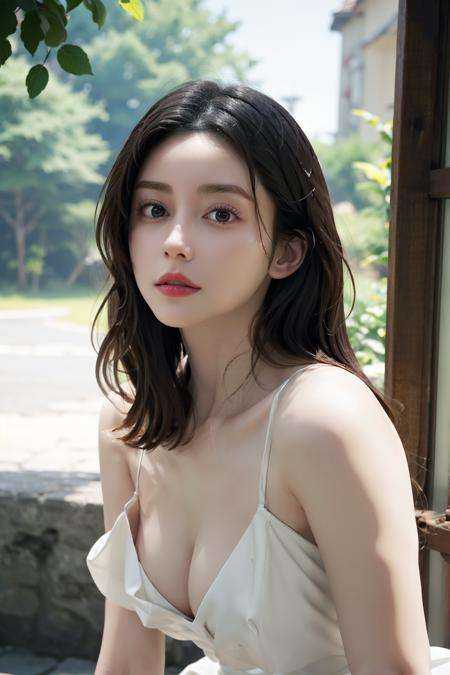 masterpiece, best quality, photorealistic, 8K, RAW photo, ultra highres, extremely detailed eyes and face, extremely detailed, absurdres, Professional,1girl,medium shot,slender,white skin, looking at viewer, small breasts,cleavage,skinny,<lora:darenogare_akemi:0.7>