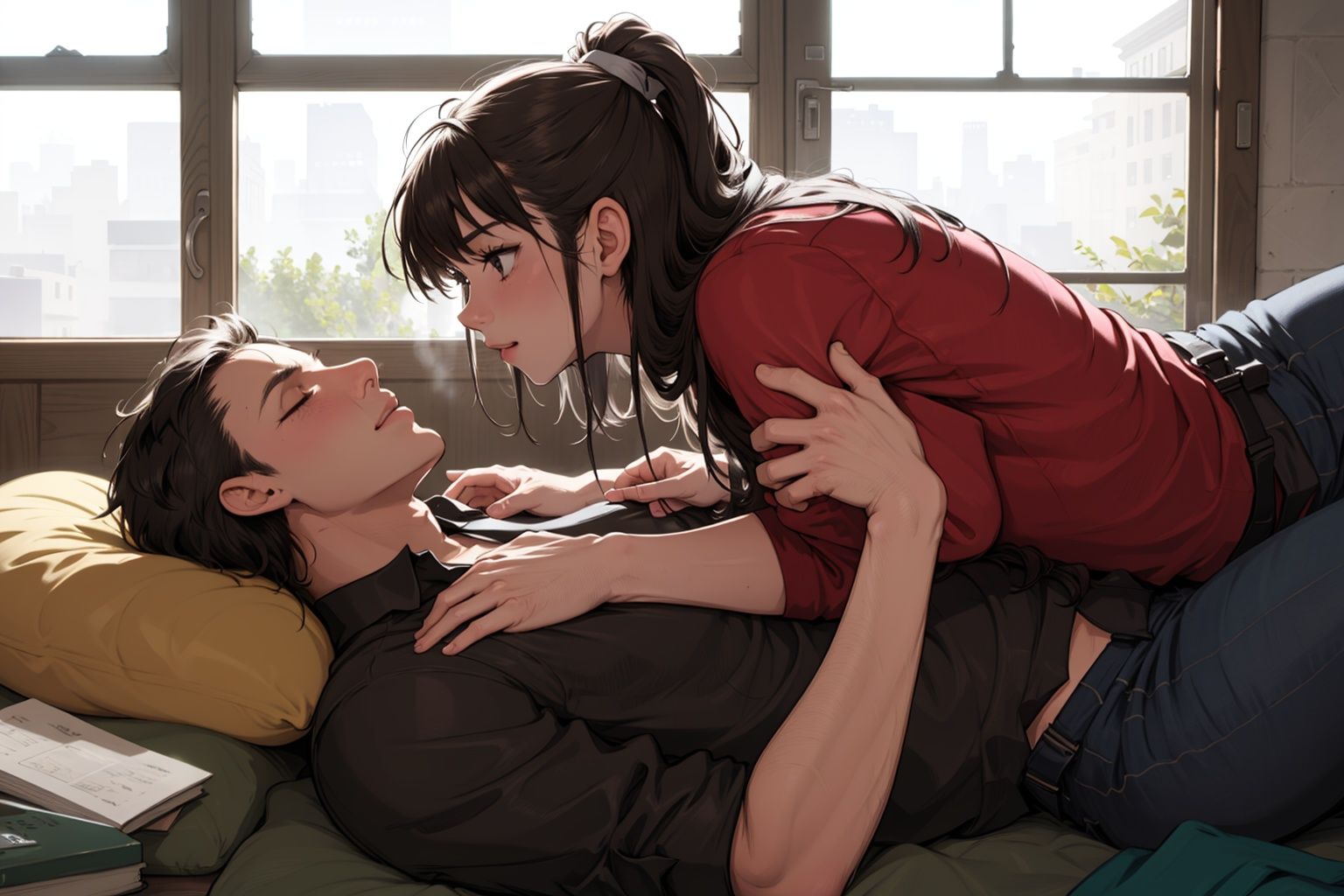 lying on person on Tensor.Art