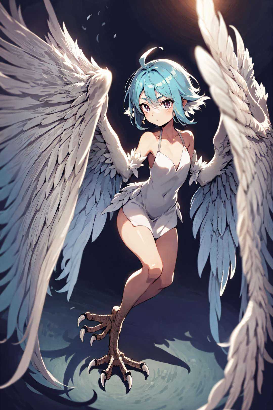 1girl,  harpy,  feathers on Tensor.Art