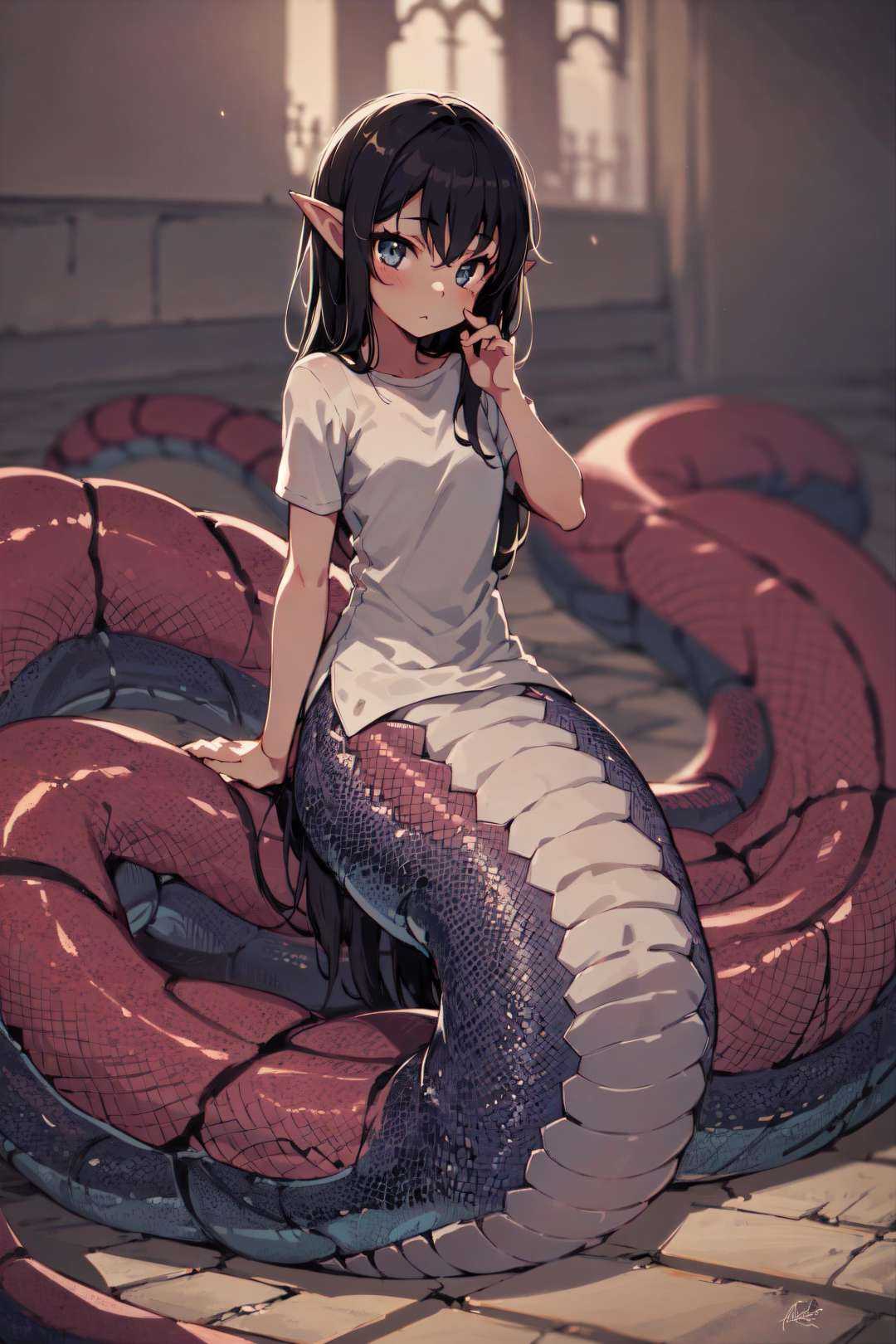 1girl,  lamia,  scales on Tensor.Art