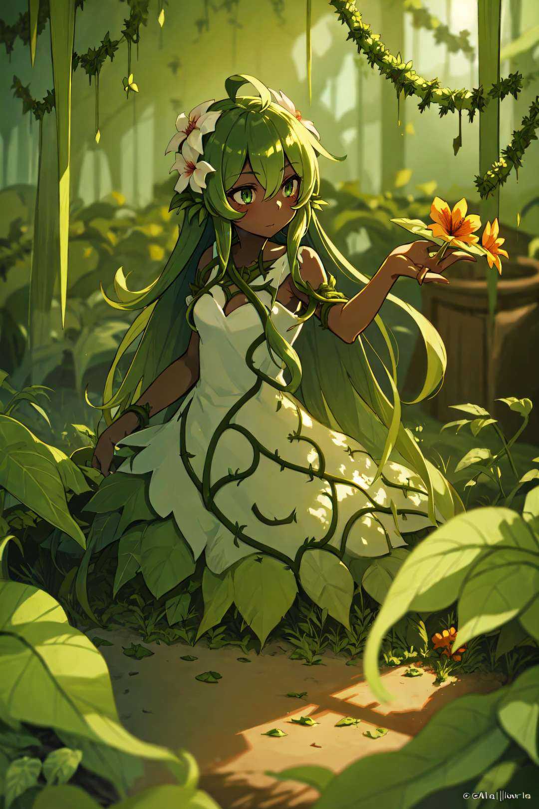 1girl,  dark skin,  alraune on Tensor.Art