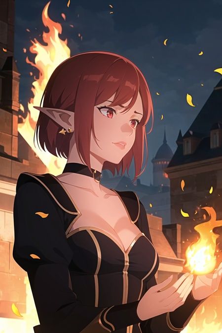 outdoors,  castle far away,  1girl on Tensor.Art