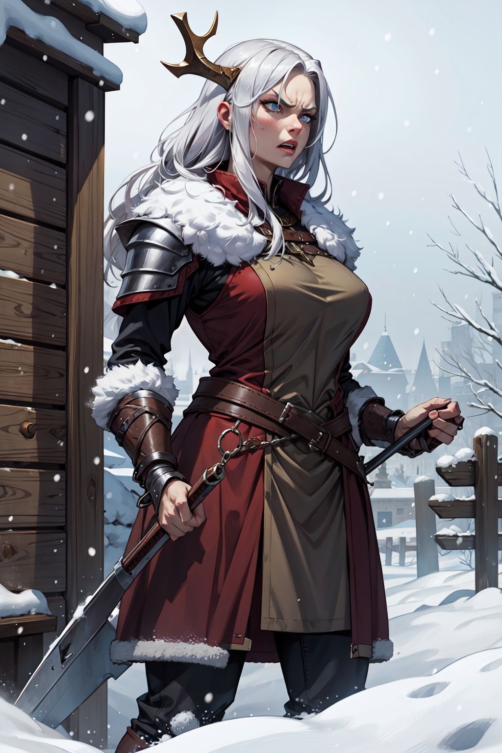 masterpiece,  best quality,  angry viking woman by  🆁⚠🆄🅱🆈 on Tensor.Art