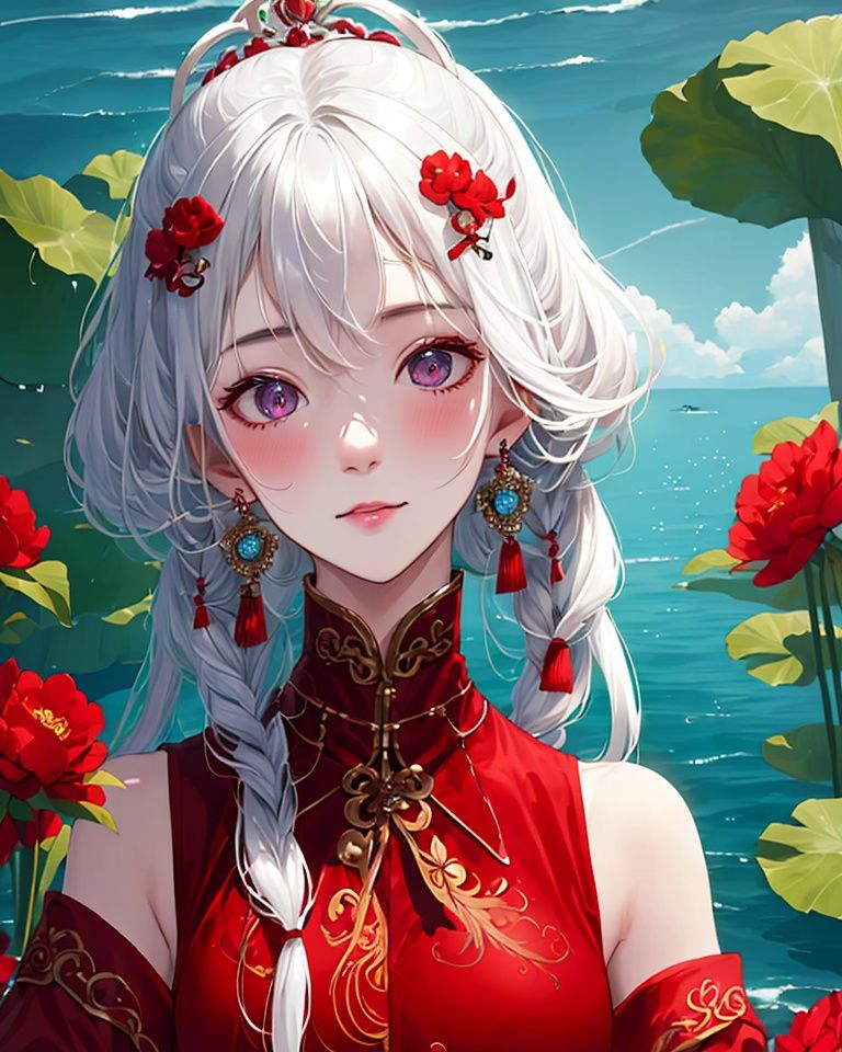1girl,  <lora:shiguang_20230722193806:0.8>,shiguang,red dress