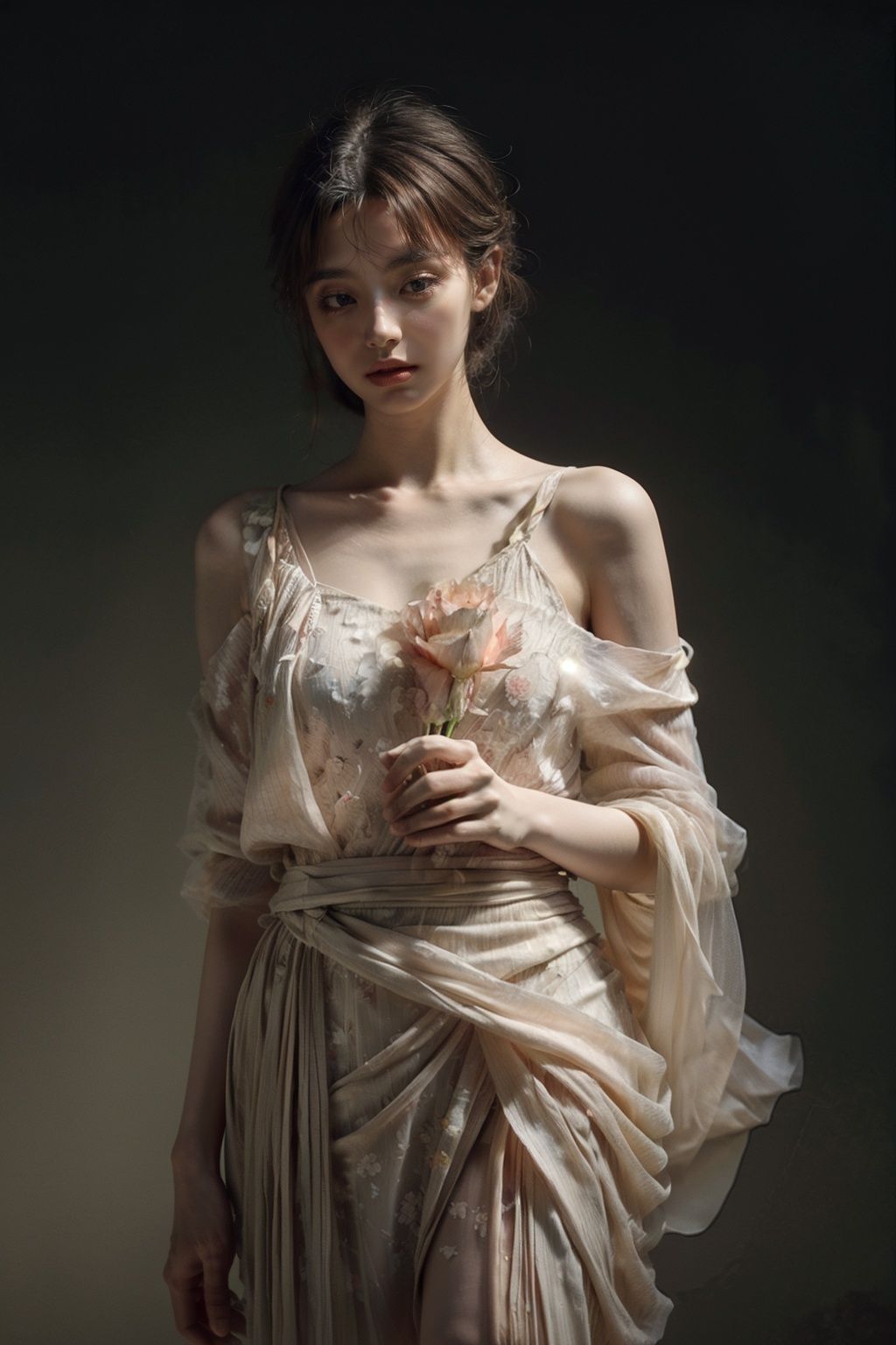 8k,Moody,atmospheric,painterly,fine details,cinematic composition,Warm lighting,gentle,nostalgic,flower,roses,tranquil,evocative,hazy atmosphere,a sense of solitude,dreamlike atmosphere,high level of detail,evocative color palette,8K resolution,<lora:33333333333danse:0.6>,lotus,pale pink atmosphere,<lora:调细节添加-2-2修手detail tweaker:1.0>