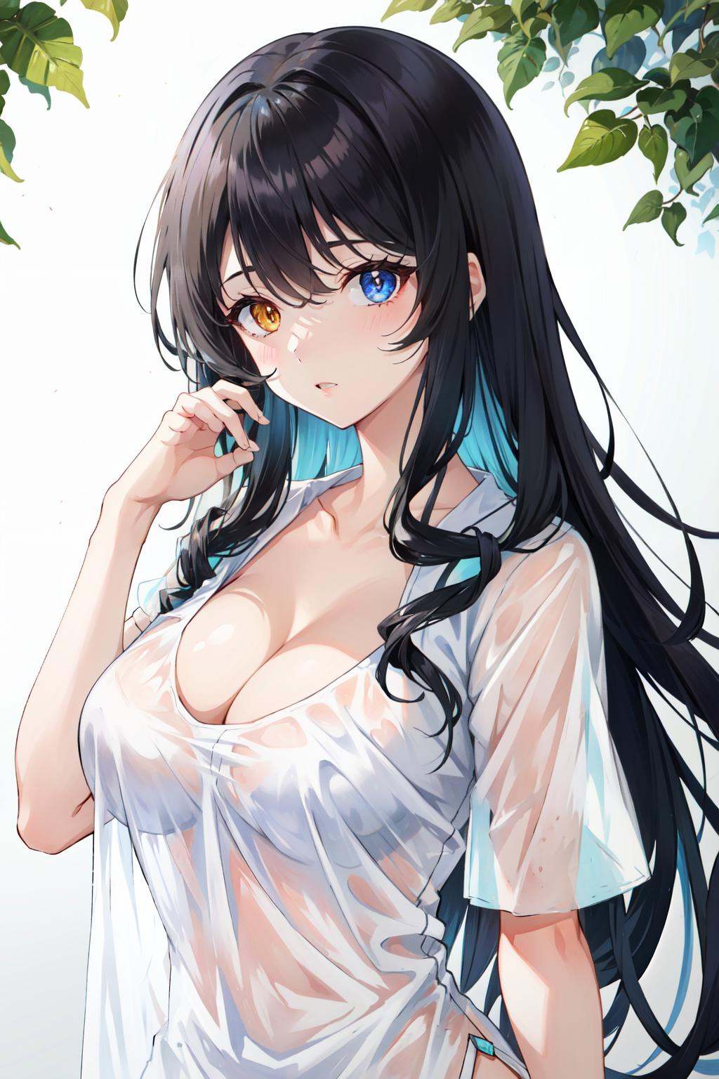 1girl,  solo,  black hair on Tensor.Art
