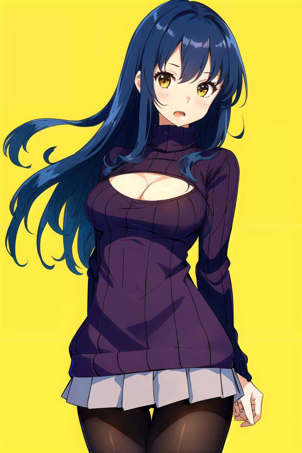 open chest sweater,  1girl,  solo by Goofy Ai on Tensor.Art