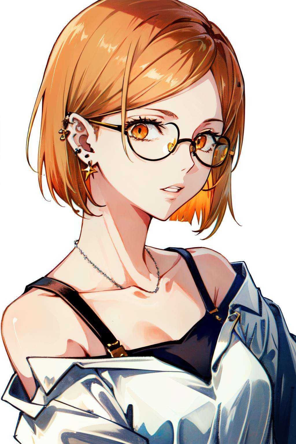 kugisaki nobara,  jewelry,  hair behind ear by Goofy Ai on Tensor.Art