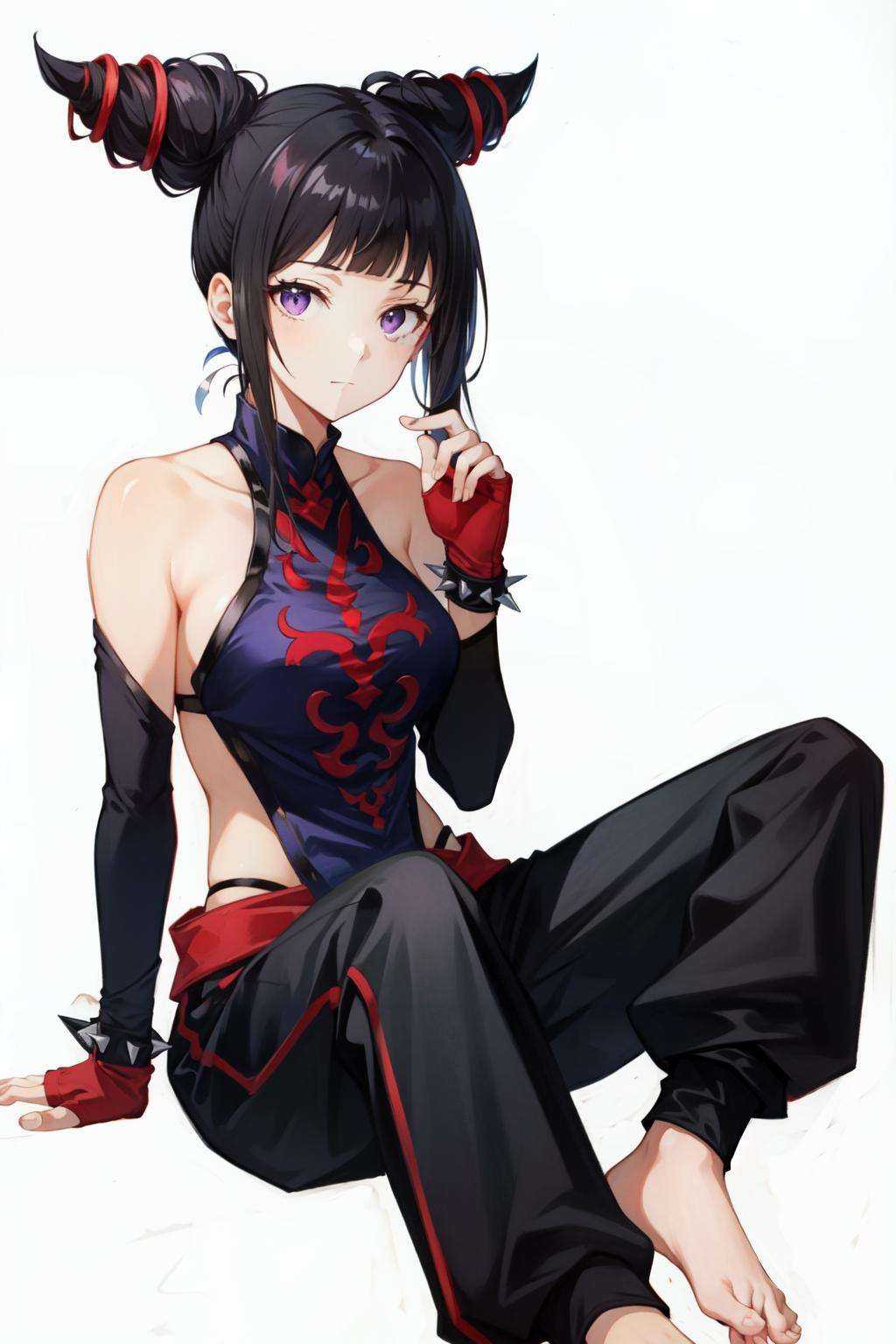 han juri(SF),  white background,  sitting by Goofy Ai on Tensor.Art