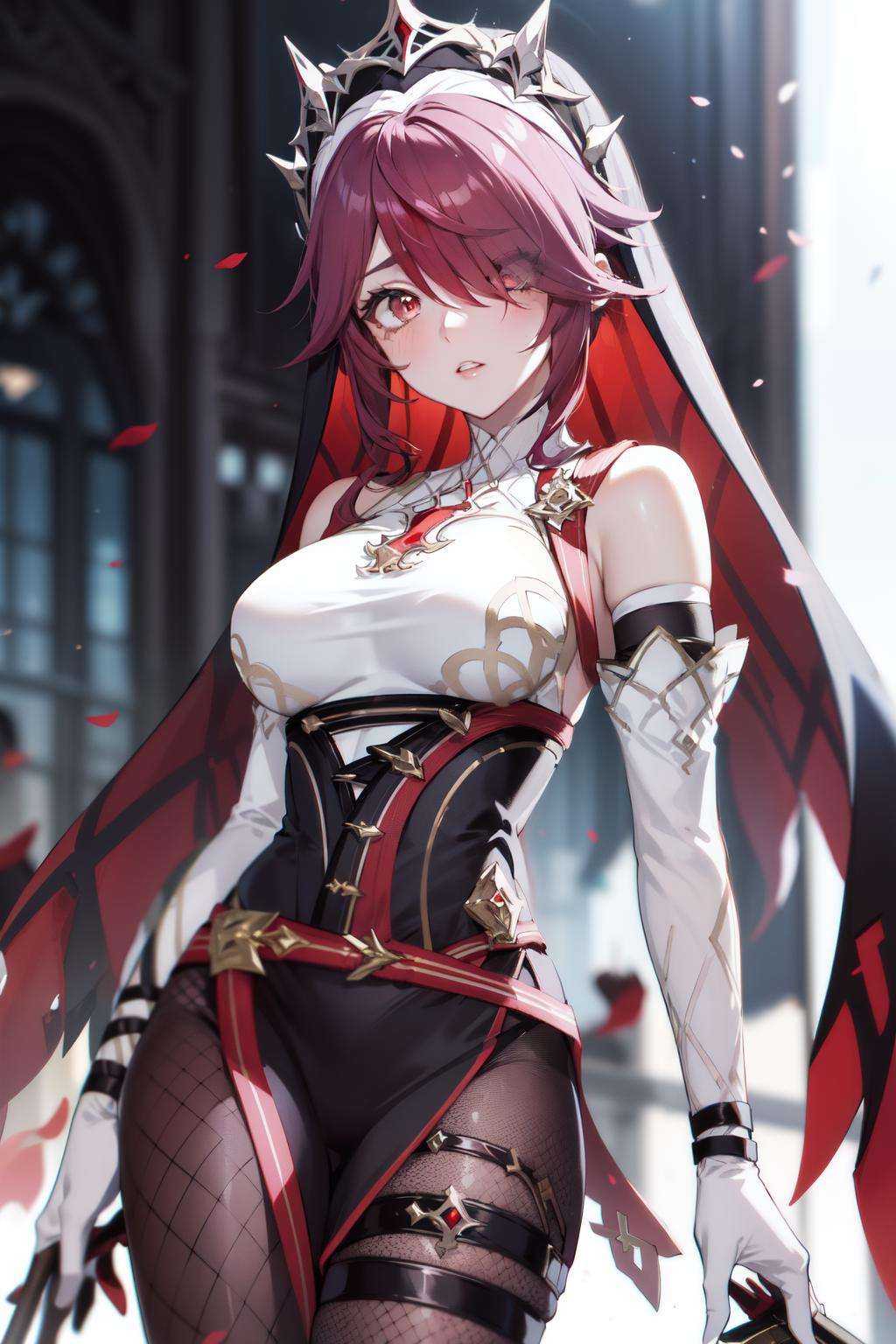 rosaria(genshin impact),  solo,  fishnets on Tensor.Art
