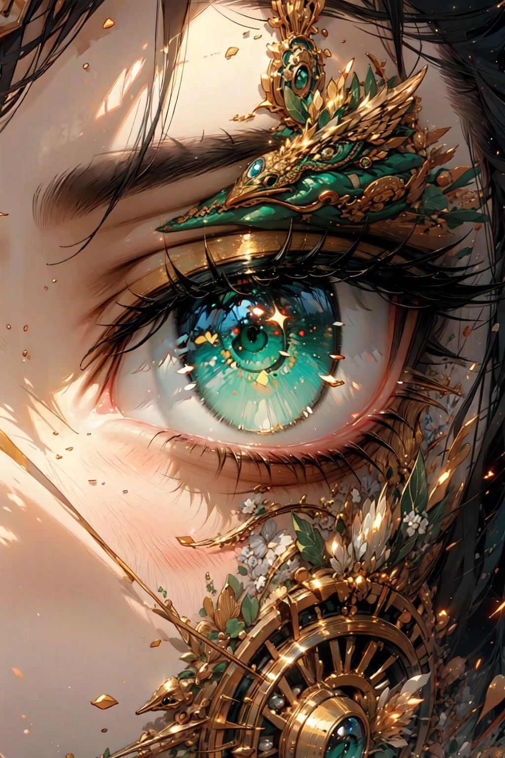green_eye,solo,